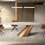 Chairs - Cognac brown leatherette swivel chair - ANGEL CERDÁ