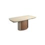 Dining Tables - Rectangular extending dining table in porcelain marble, metallic sand - ANGEL CERDÁ