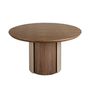 Dining Tables - Round dining table walnut and metallic sand steel - ANGEL CERDÁ