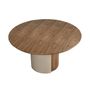 Dining Tables - Round dining table walnut and metallic sand steel - ANGEL CERDÁ