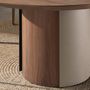 Dining Tables - Round dining table walnut and metallic sand steel - ANGEL CERDÁ