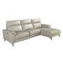 Sofas - Right chaise longue relax sofa grey leather - ANGEL CERDÁ