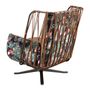 Fauteuils - Fauteuil pivotant en cuir et tissu marron imprimé - ANGEL CERDÁ