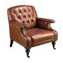 Armchairs - Cognac brown leather Chester armchair - ANGEL CERDÁ