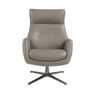 Armchairs - Reclining swivel armchair upholstered in grey leather and darkened steel - ANGEL CERDÁ