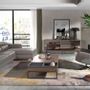 Armchairs - Reclining swivel armchair upholstered in grey leather and darkened steel - ANGEL CERDÁ