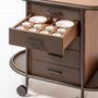Restaurant trolleys - ARCADE WOOD COFFEE AND TEA CART OVAL - GIOBAGNARA