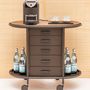 Restaurant trolleys - ARCADE WOOD COFFEE AND TEA CART OVAL - GIOBAGNARA