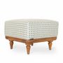Ottomans - Pakhi - Square Size Pouffe with Green, White Embroidery Fabric - ALANKARAM