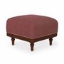 Ottomans - Pakhi - Square Size Pouffe with Red Fabric - ALANKARAM
