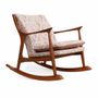 Chairs - Ruru - Lounge Chair with Light Pink Printed Fabric - ALANKARAM