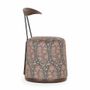 Chairs - Credu - Solidwood Pouffe cum Chair with Printed Fabric - ALANKARAM