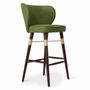 Chairs - Cubuk - Solidwood Bar Chair with Golden PU - ALANKARAM