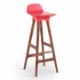 Chairs - Inalt - High / Bar Chair with Red PU - ALANKARAM