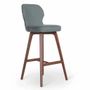 Chairs - Besili - Teakwood High / Bar Chair with Light Green - ALANKARAM