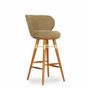 Chaises - Bhrami - Chaise haute en bois avec PU doré - ALANKARAM