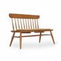 Benches - Buyuk Teakwood Bench with Yellow Fabric - ALANKARAM