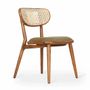 Chairs - Aria - Teakwood Dining & Study Chair with Rattan Back - ALANKARAM