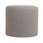 Ottomans - Pouffe - Round Ottoman with Grey Fabric - ALANKARAM