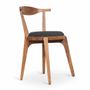 Chairs - Dogo - Teakwood Chair With Black Fabric - ALANKARAM
