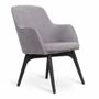 Chaises - Dolt - Chaise de salle à manger en bois massif avec tissu gris - ALANKARAM