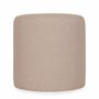 Ottomans - Pouffe - Round Ottoman with Grey Fabric - ALANKARAM
