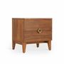 Night tables - Dritto Teakwood Bedside Unit with Brass Handles - ALANKARAM