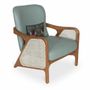 Chairs - Egri - Teakwood Lounge Chair with Rattan - ALANKARAM