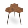 Other tables - Esagono - Metal Side Table with Wooden Top - ALANKARAM