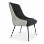 Chairs - Faraja - Dining Chair with Leatherette, Grey Embroidery - ALANKARAM