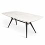 Dining Tables - Fusi - Solidwood Dining Table with White Stone Top - ALANKARAM