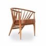 Chambres d'enfants - Hloma - Chaise de salle à manger en teck avec similicuir marron - ALANKARAM