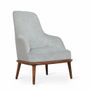 Chaises - Iyi - Fauteuil Lounge en Tissu Bleu Clair - ALANKARAM