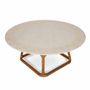 Dining Tables - Krug - Teakwood Dining Table with Black Stone Top - ALANKARAM