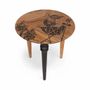 Other tables - Marami - Teakwood Side Table with Black Painting top - ALANKARAM