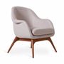 Chaises - Nefis - Fauteuil en teck avec tissu blanc cassé - ALANKARAM