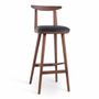 Chaises - Oriq - Chaise haute / de bar avec finition teintée noyer - ALANKARAM