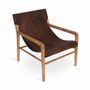 Chairs - Ostry - Lounge Chair with Brown leatherette - ALANKARAM