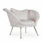 Chairs - Paligo - Lounge Chair with White Fabric - ALANKARAM
