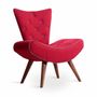 Chairs - Papaki - Lounge Chair with Red Fabric - ALANKARAM