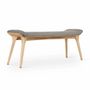 Bancs - Banc en bois massif Phalaka avec tissu gris - ALANKARAM