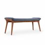 Bancs - Banc en teck Phalaka avec tissu bleu - ALANKARAM