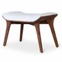 Benches - Phalaka Teakwood Bench with Off White Fabric - ALANKARAM