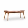 Benches - Phalaka Teakwood Bench with Multicolor Printed Fabric - ALANKARAM