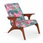 Chaises - Piko - Fauteuil Lounge en Tissu Imprimé Multicolore - ALANKARAM