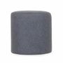 Ottomans - Pouffe - Round Ottoman with Dark Blue Fabric - ALANKARAM