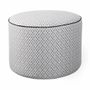Poufs - Pouf rond en tissu imprimé blanc cassé - ALANKARAM
