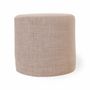 Poufs - Pouf - Ottoman rond avec tissu pierre douce - ALANKARAM