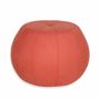 Ottomans - Pouffe - Round Ottoman with Red Fabric - ALANKARAM