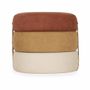 Poufs - Pouf rond en tissu rouge, jaune et blanc cassé - ALANKARAM